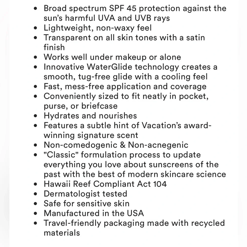 Vacation Super Stick SPF 45 Face Stick